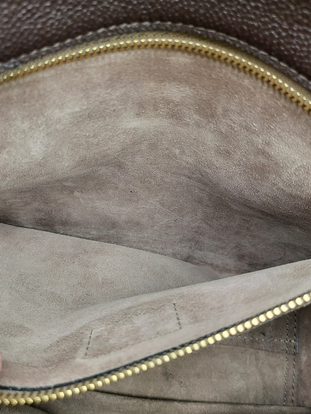 LOUIS VUITTON Veau Cachemire W Monogram Tote PM Chocolate, Auth w/COA....